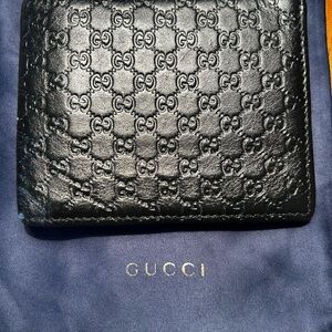 Gucci Bifold Wallet Microguccissima Black Leather